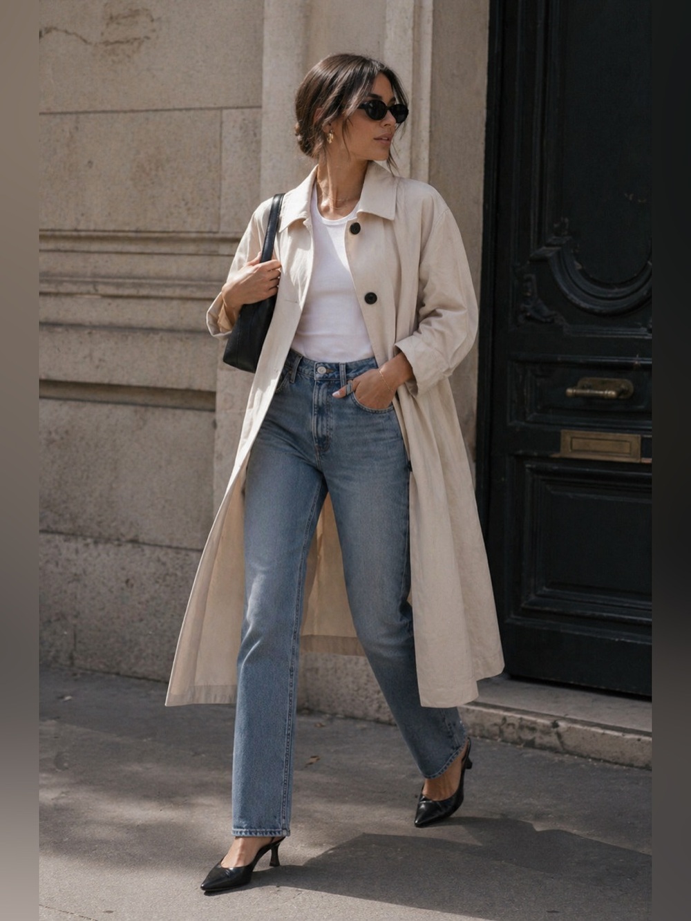 NWOT Minimal Belted Trench Coat | Size Small